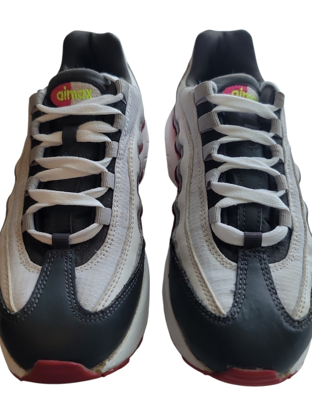 Nike Air Max 95 Style Sneakers in White, Black & Pink Kids 1.5Y